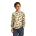 Free Fly Kid's Bamboo Shade Hoodie in vintage camo, model front view