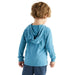 Free Fly Toddler Bamboo Shade Hoodie, Bluestone, back view on model 