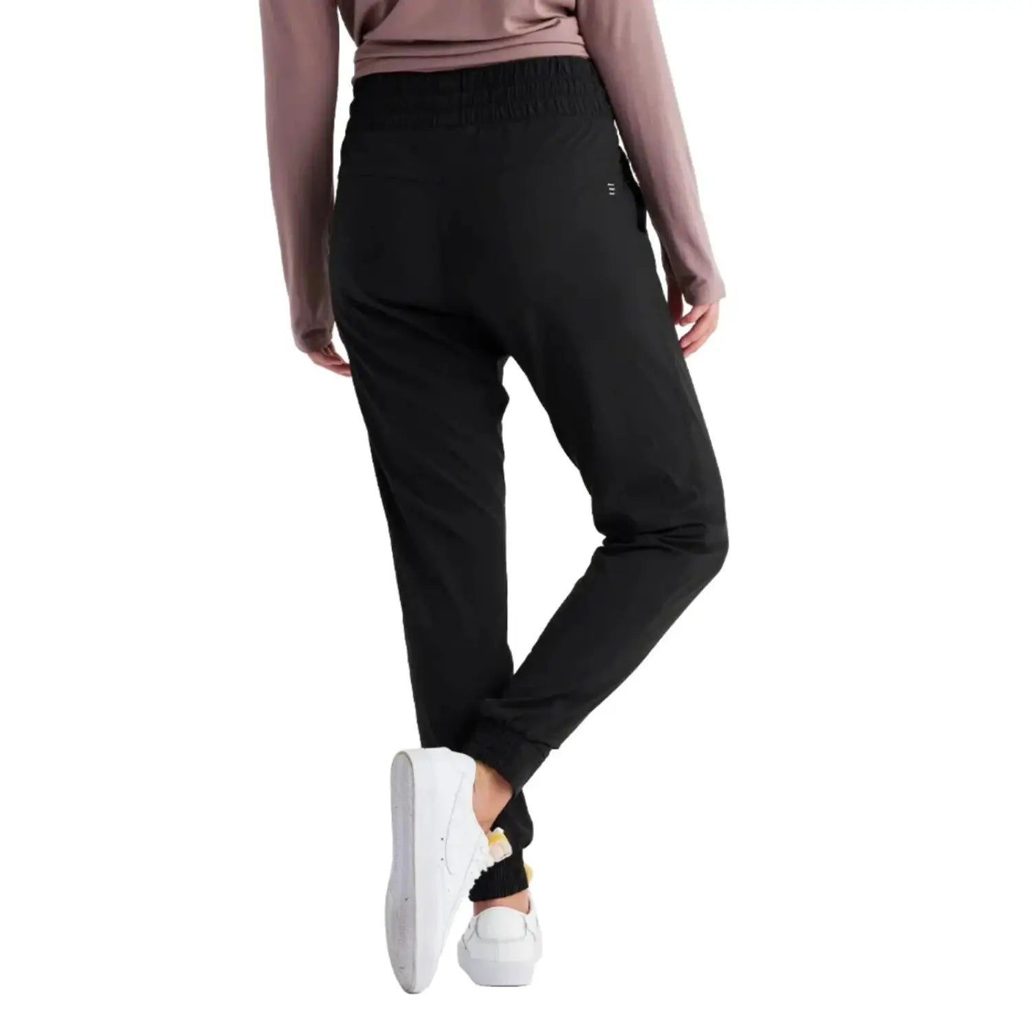 Free Fly W's Breeze Pull-On Jogger, Black, back view on model 