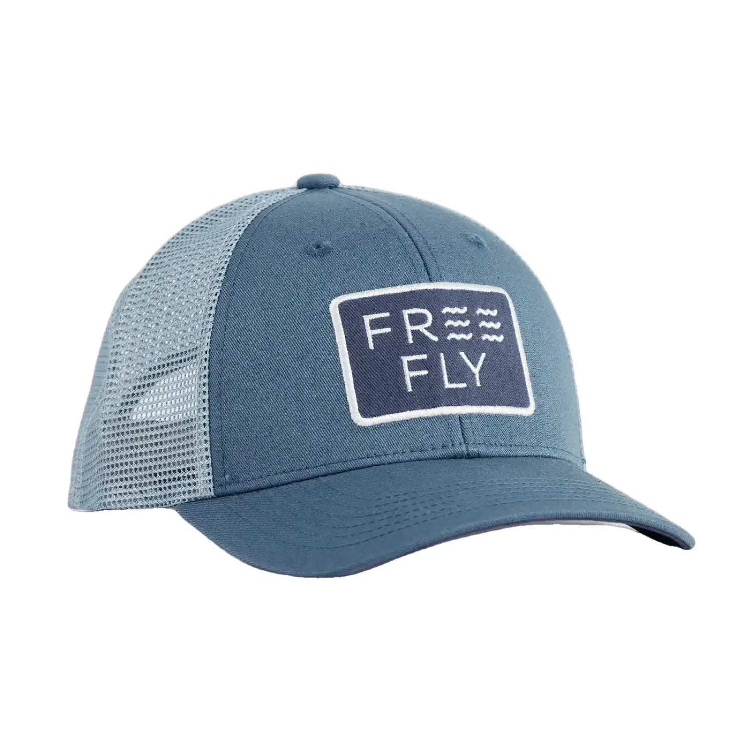 Free Fly Wave Trucker Hat Slate Blue Front View