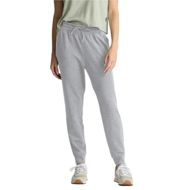 free fly womens bamboo lightweight fleece jogger in light heather grey front model view