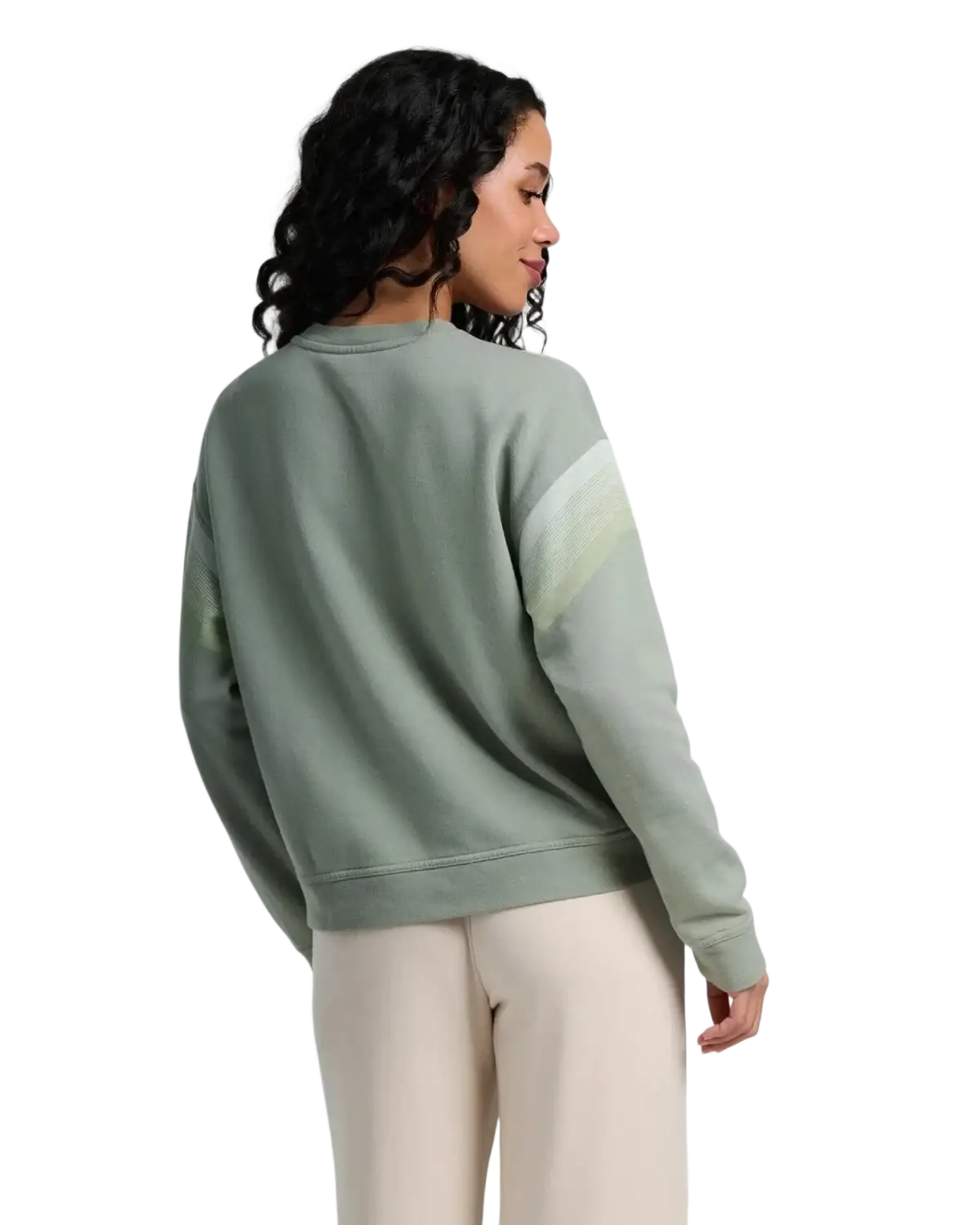 Free Fly Women's Gradient Sleeve Fleece Crew, back view