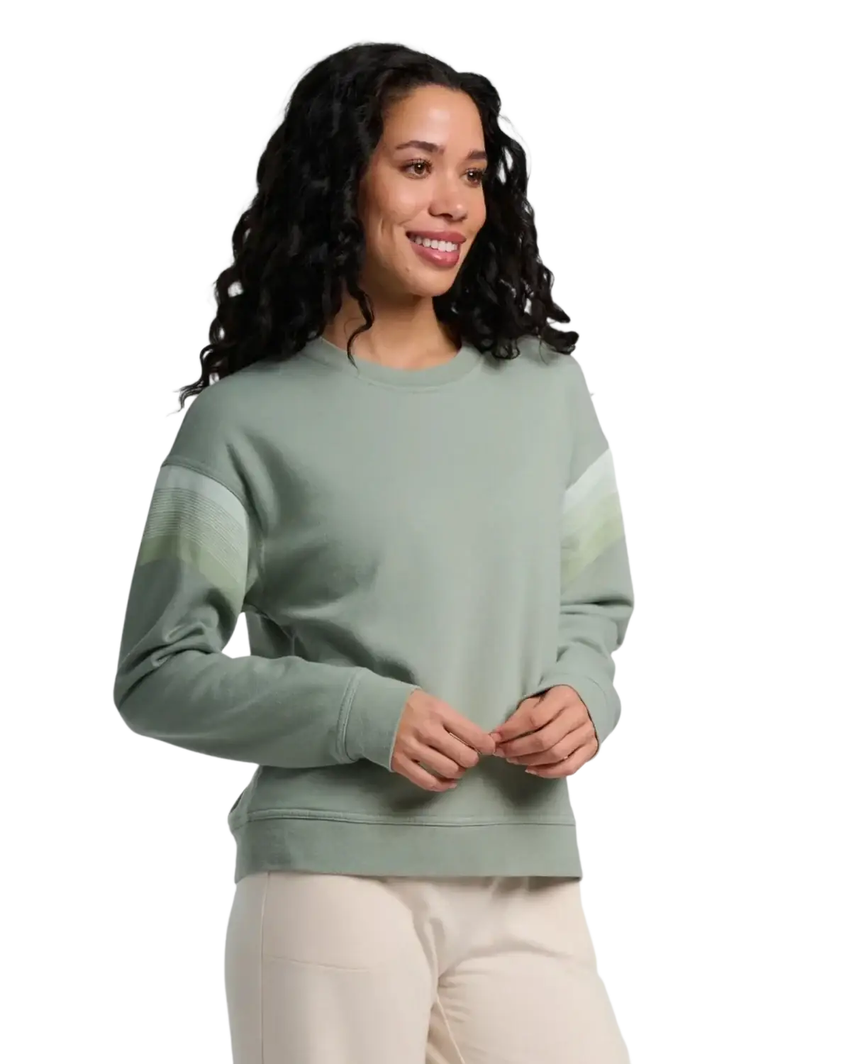 Free Fly Women's Gradient Sleeve Fleece Crew, front view