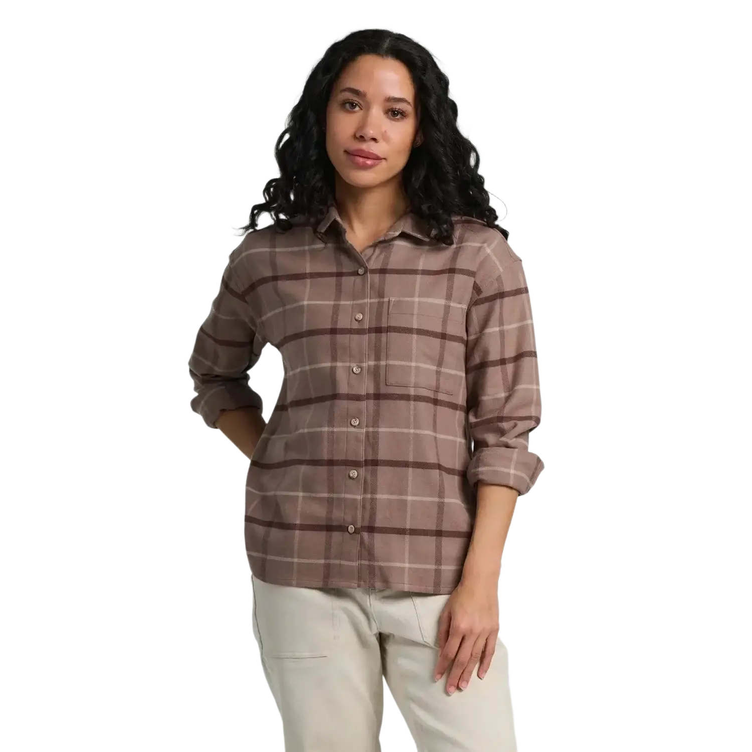 Free Fly Women's Seawool Flannel Shirt, front view