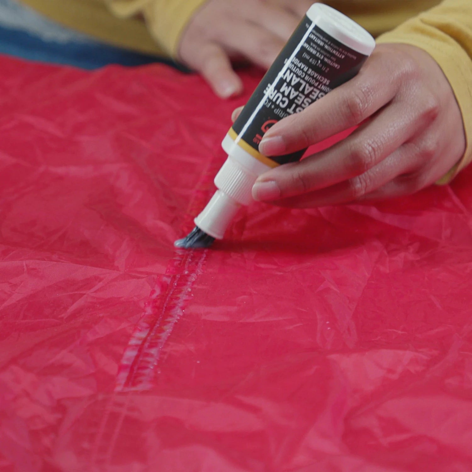 gear aid seam grip fast cure seam sealant in use demo