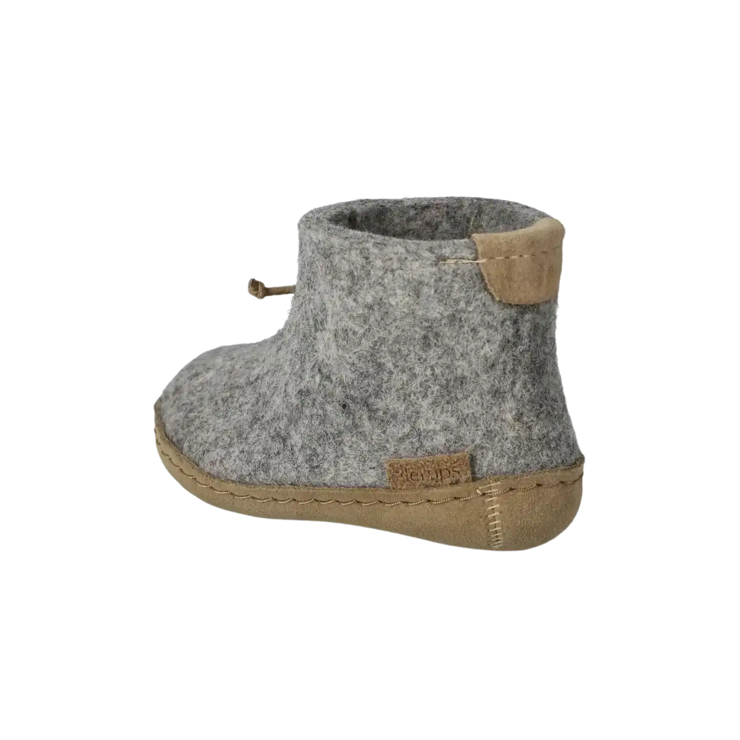 Glerups Kid's Leather Sole Boot in Grey, back and side view