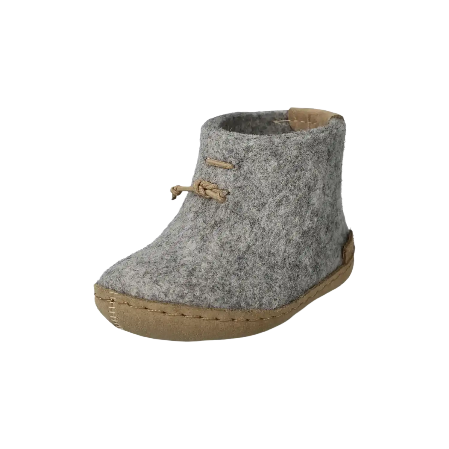 Glerups Kid's Leather Sole Boot in Grey, front and side view