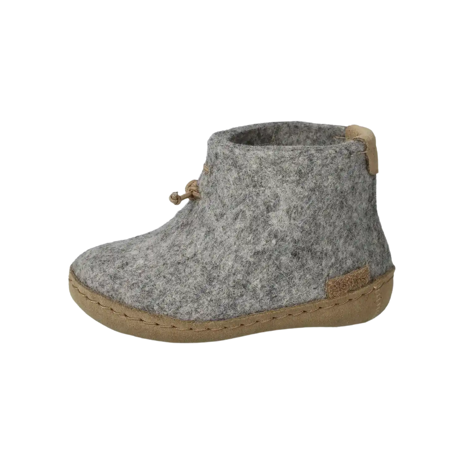 Glerups Kid's Leather Sole Boot in Grey, side view
