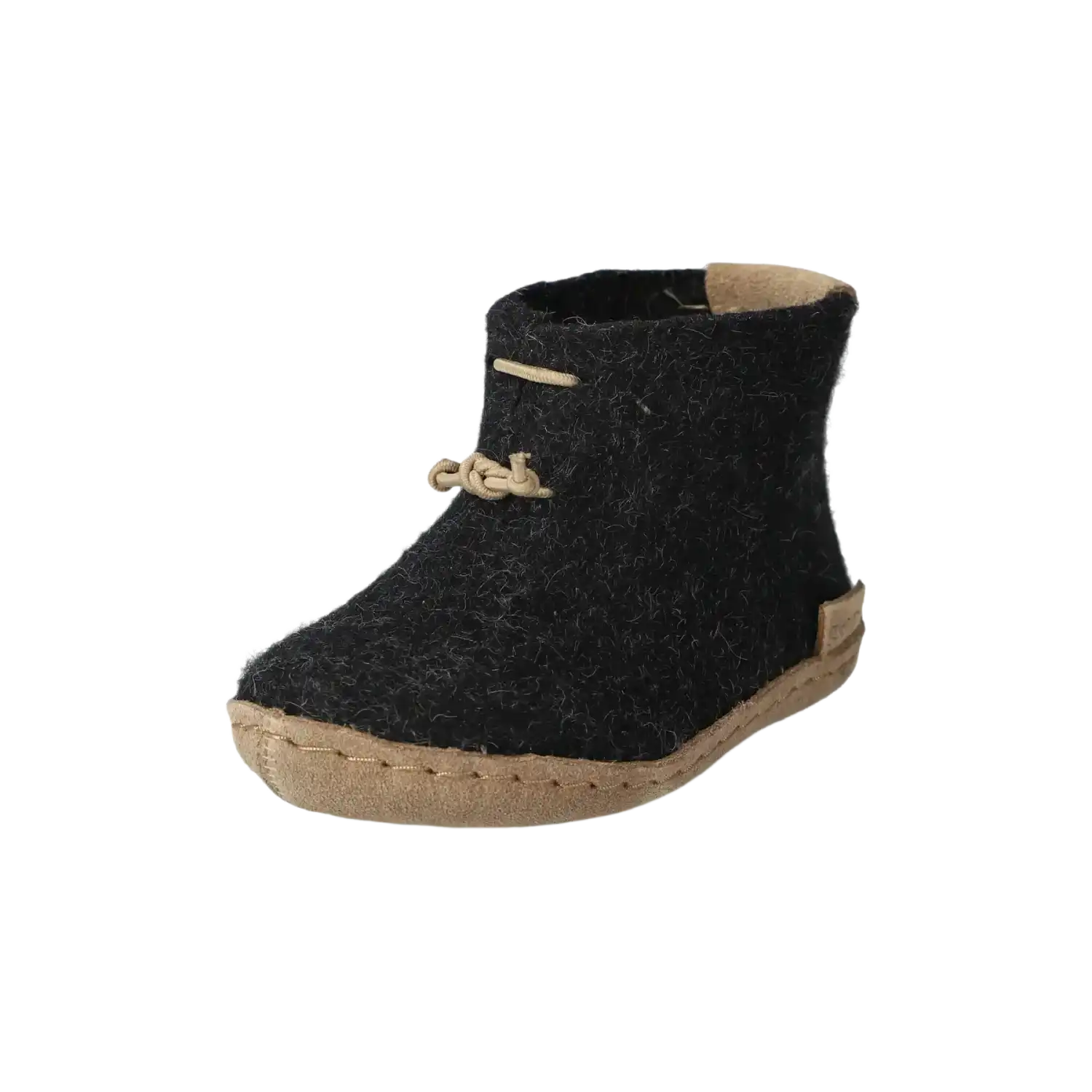 Glerups Kid's Leather Sole Boot in Charcoal, front and side view