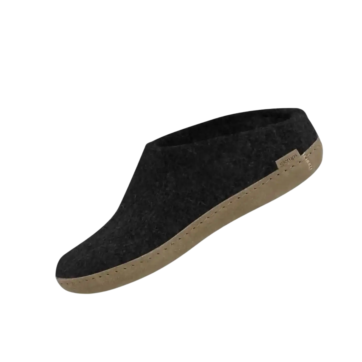 Glerups Slip-on with Leather Sole in Charcoal, side view