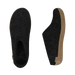 Glerups Slip-on with Leather Sole in Charcoal, top and side view