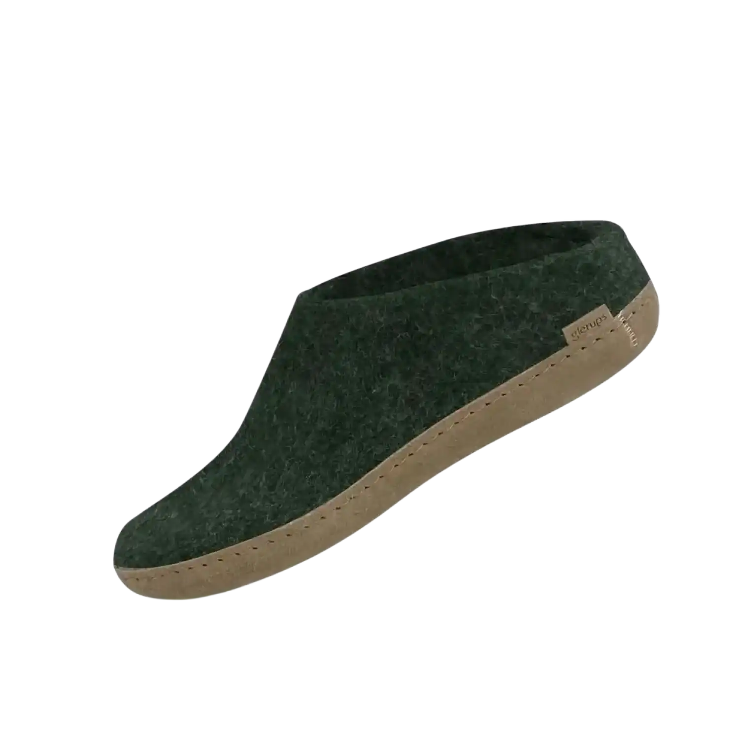 Glerups Slip-on with Leather Sole in Forest, side view