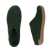 Glerups Slip-on with Leather Sole in Forest, top and side view