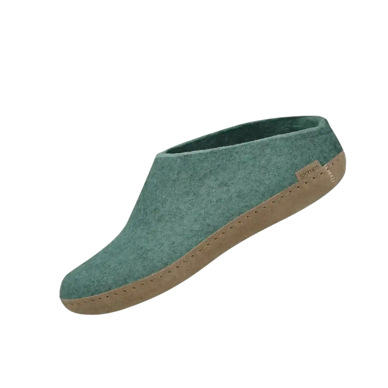 Glerups Slip-on with Leather Sole in North Sea, side view