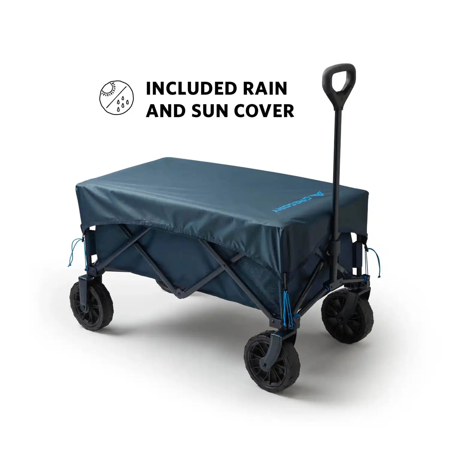 Gregory Alpaca Gear Wagon, Slate Blue, view of wagon with cover 