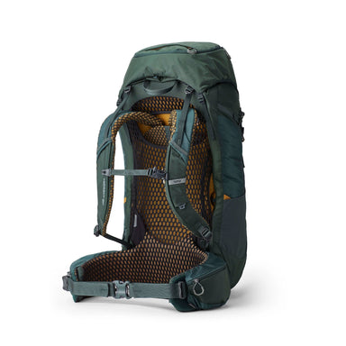 Gregory Men's Katmai 65L shown in the Oxide Green color option. Back view.