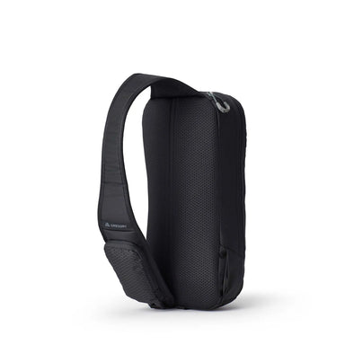Gregory Nano Switch Sling shown in the Obsidian Black color option. Back view.