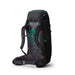 Gregory Men's Stout 55L Hiking Pack. Shown in the Forest Black color option. Back view.