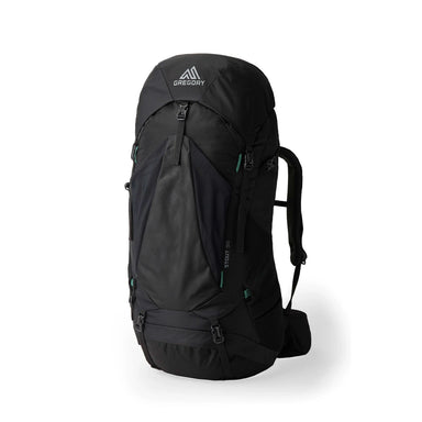 Gregory Men's Stout 55L Hiking Pack. Shown in the Forest Black color option. Front view.