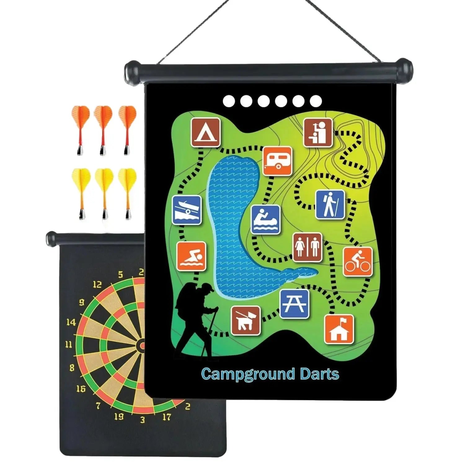 GSI Backpack Magnetic Camp Darts, view of what is included in package 