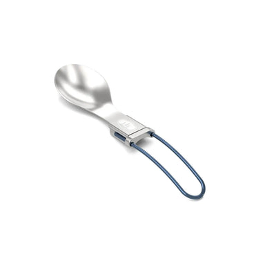 GSI Outdoors Glacier Folding Spoon shown in the Blue Color option.