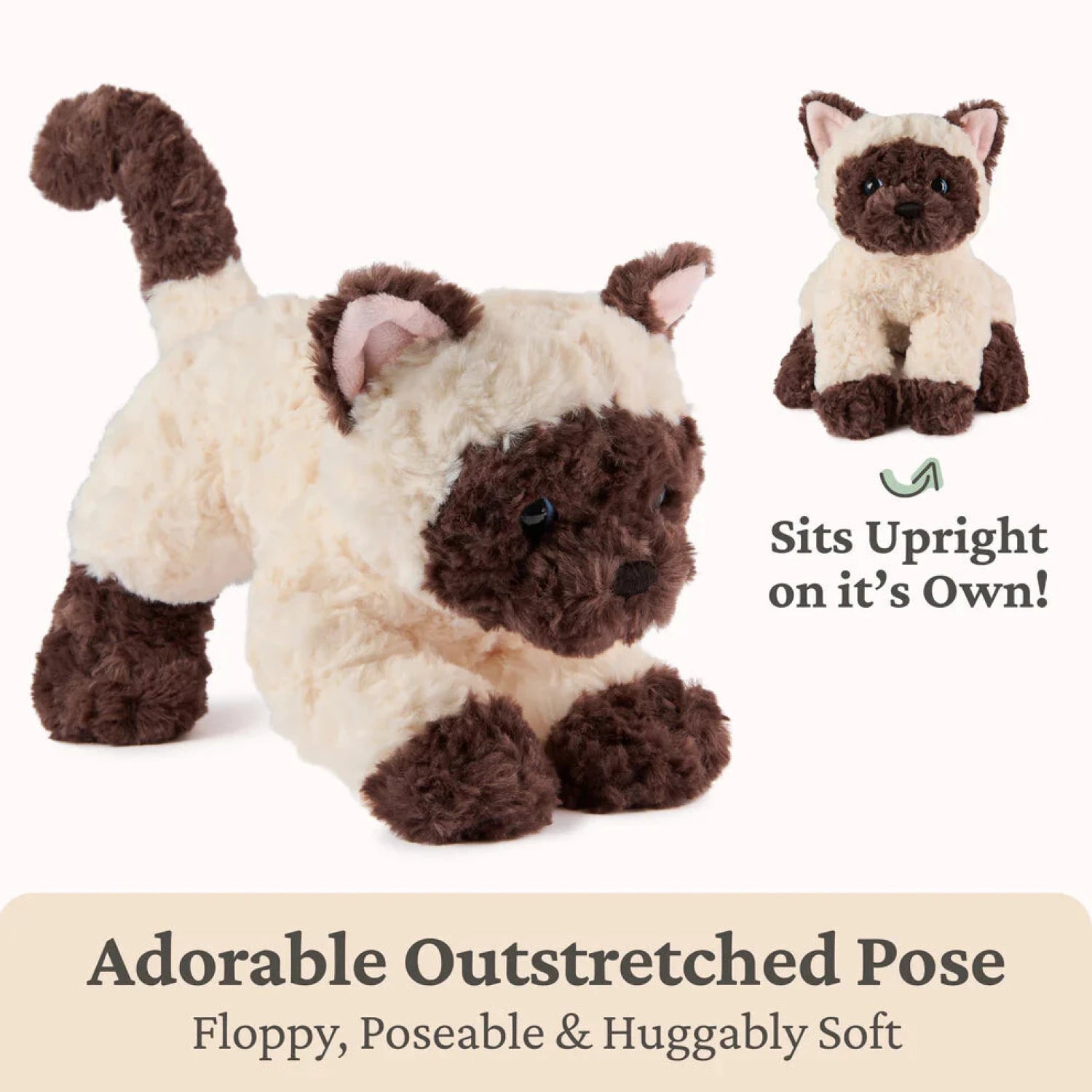 GUND Bootsie Siamese Kitten 9" front and back view