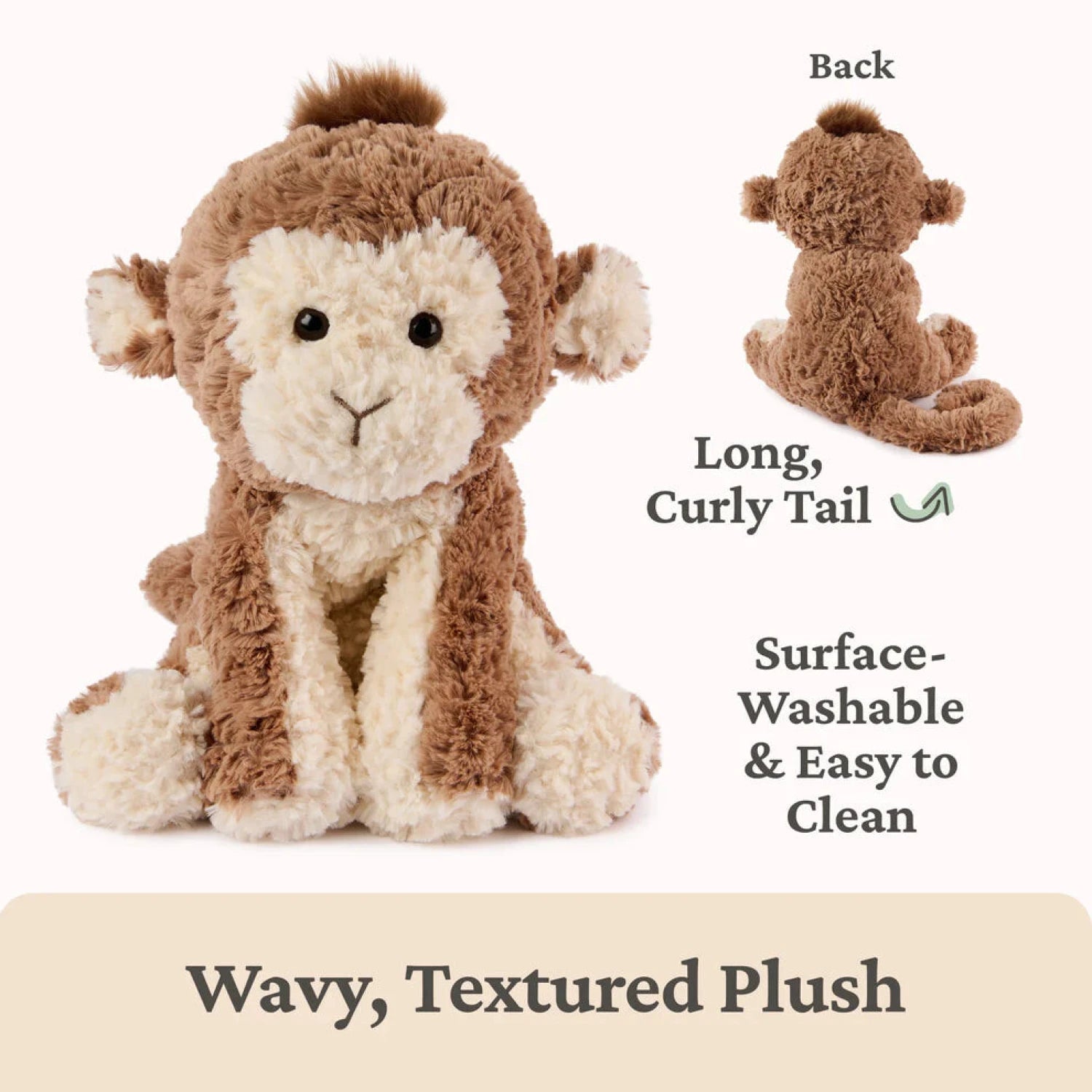 GUND Cozys™ Monkey 10" front & back view