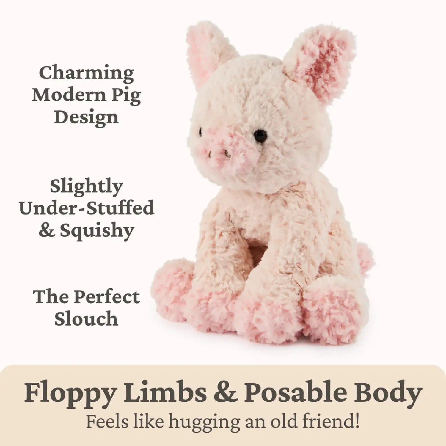 GUND Cozys™ Pig 10", front view with details