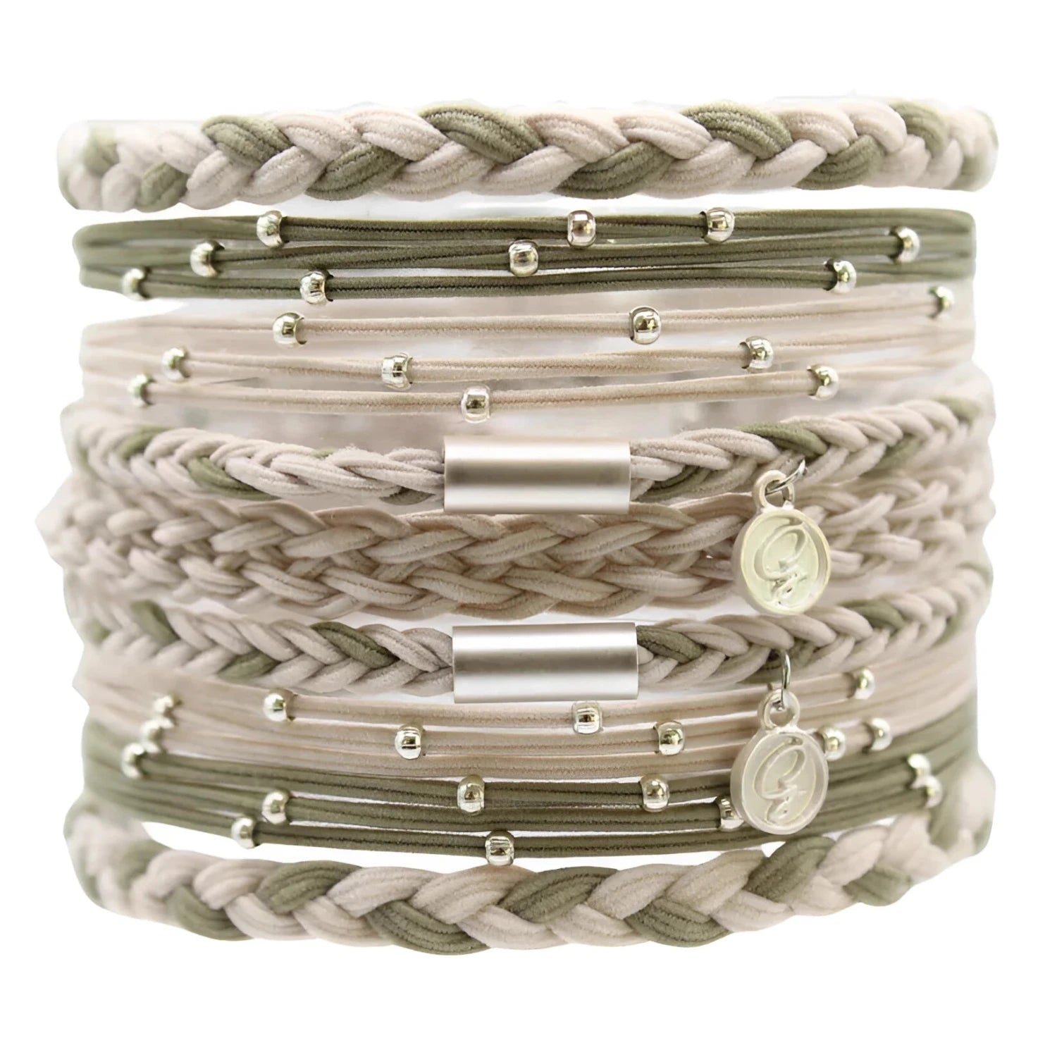 Gypsea Bands Hair Accessories in mist, front view stacked