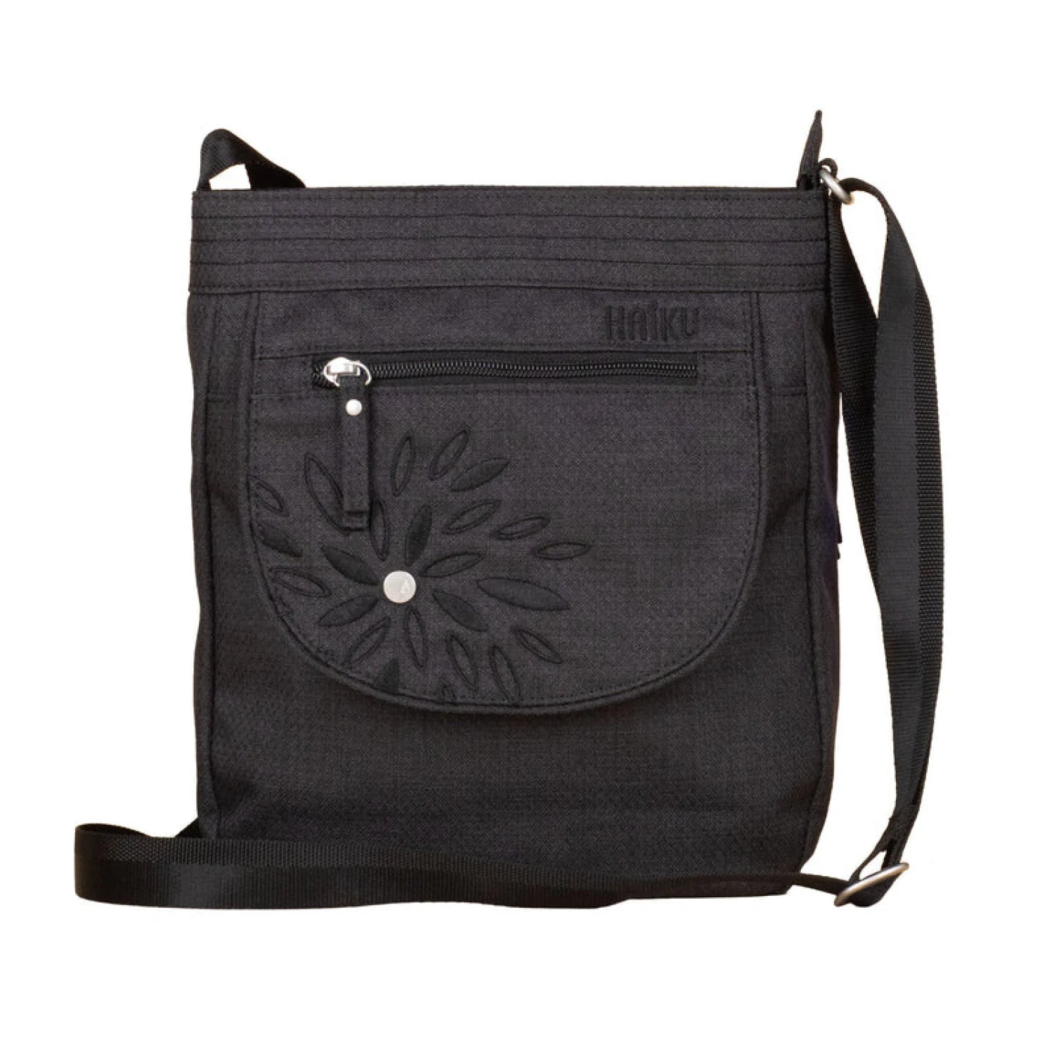 Haiku Jaunt Crossbody, Black In Bloom, front view