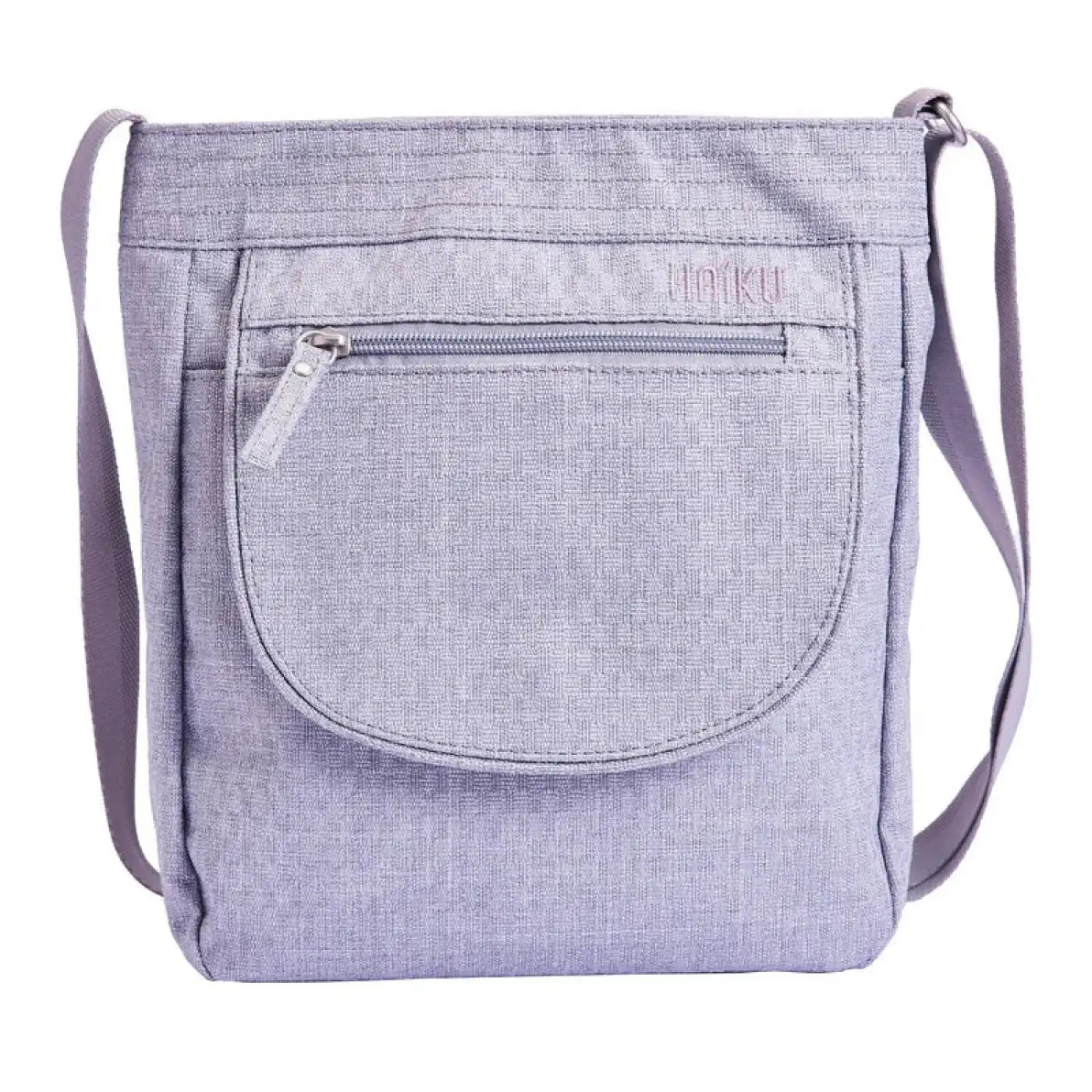 Haiku Jaunt Crossbody purse Stone Gray, front view