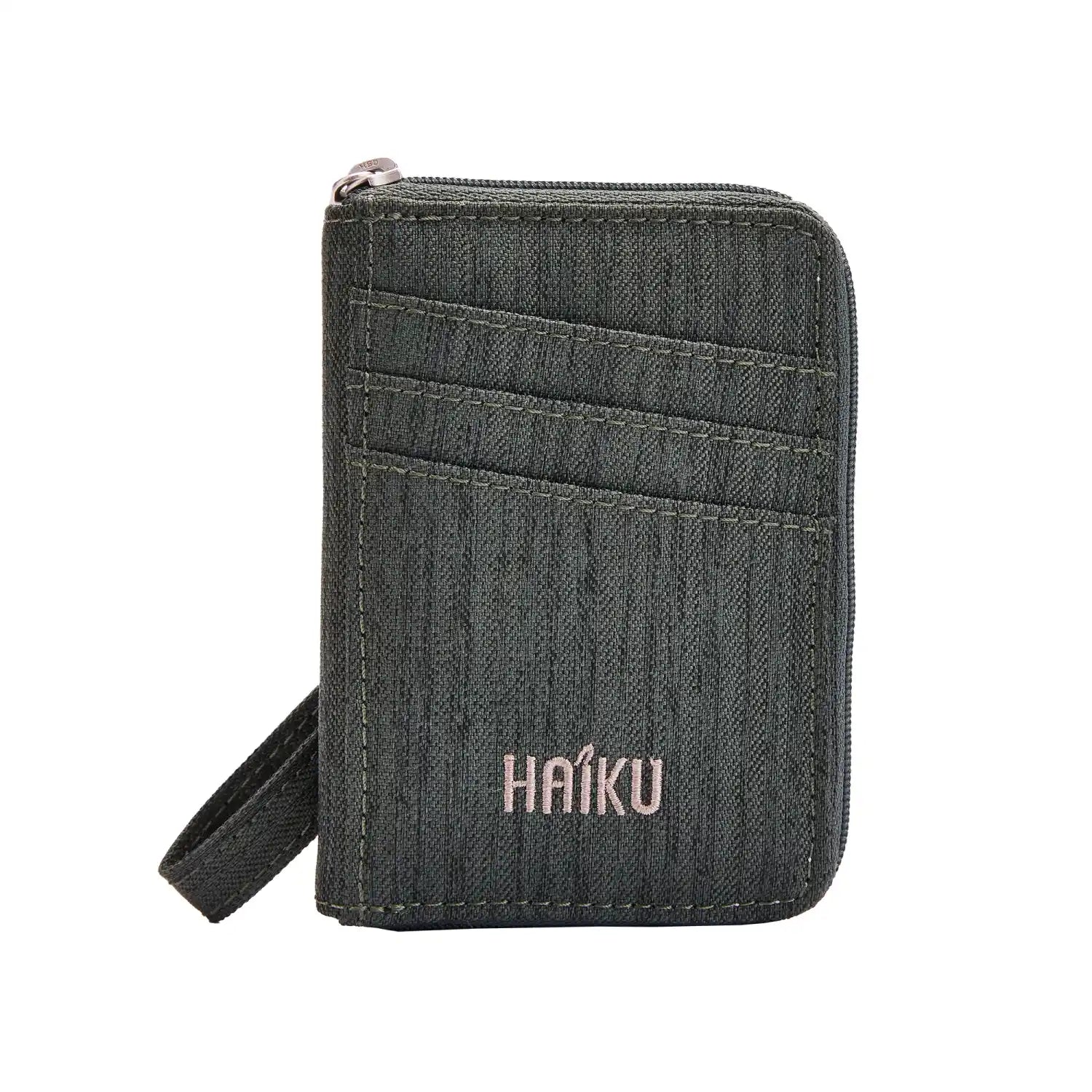 haiku sprout wallet in deep forest front flat view