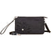 Haiku Stride Wristlet wallet clutch bag in black in bloom, front