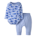 Hanna Andersson Baby Long Sleeve Wiggle Set in whales on light blue, front view