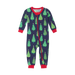 Children's onesie with Christmas tree pattern on a white background