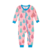 Pink children's onesie with tree pattern on a white background