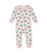 Hatley Baby Cotton Sleeper in Elegant Swans, front view flat