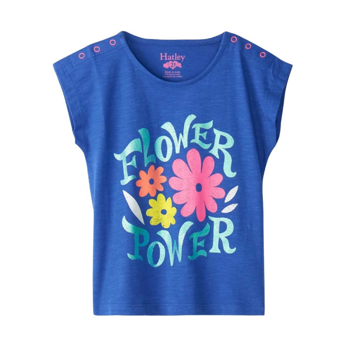 Hatley Baby Flower Power Snap Button Shirt, Flower Power, front view flat 