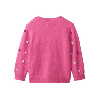 Hatley Baby Kitten Pretty Sweater, Rose Violet, back view