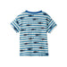 Hatley Baby & Toddler Boys Slouchy Tee shown in the Shark Stripes option. Back view.