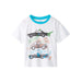 Hatley Baby & Toddler Boys Slouchy Tee shown in the Crazy Cars option. Front view.