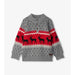 Hatley Boys Winter Elks Mockneck Sweater, front view.