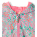 Hatley Girl's Ditsy Floral Field Jacket, collar view. 