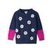 Hatley Girl's Throwback Flowers Fluffy Sleeve Sweater Tunic, front view.