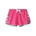 Hatley Girl's Pink Quick Dry Shorts shown in the Pink color option. Front view.