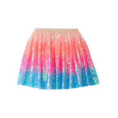 Hatley Girl's Happy Sparkly Sequin Tulle Skirt. Front view.