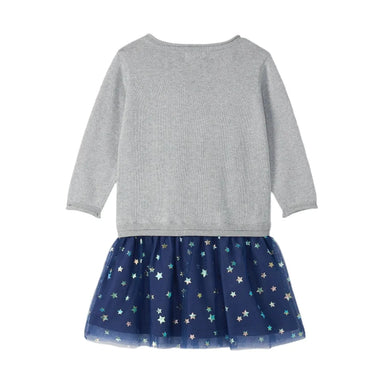 Hatley Girl's Star Girl Sweater Dress, back view.