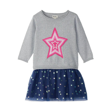 Hatley Girl's Star Girl Sweater Dress, front view.