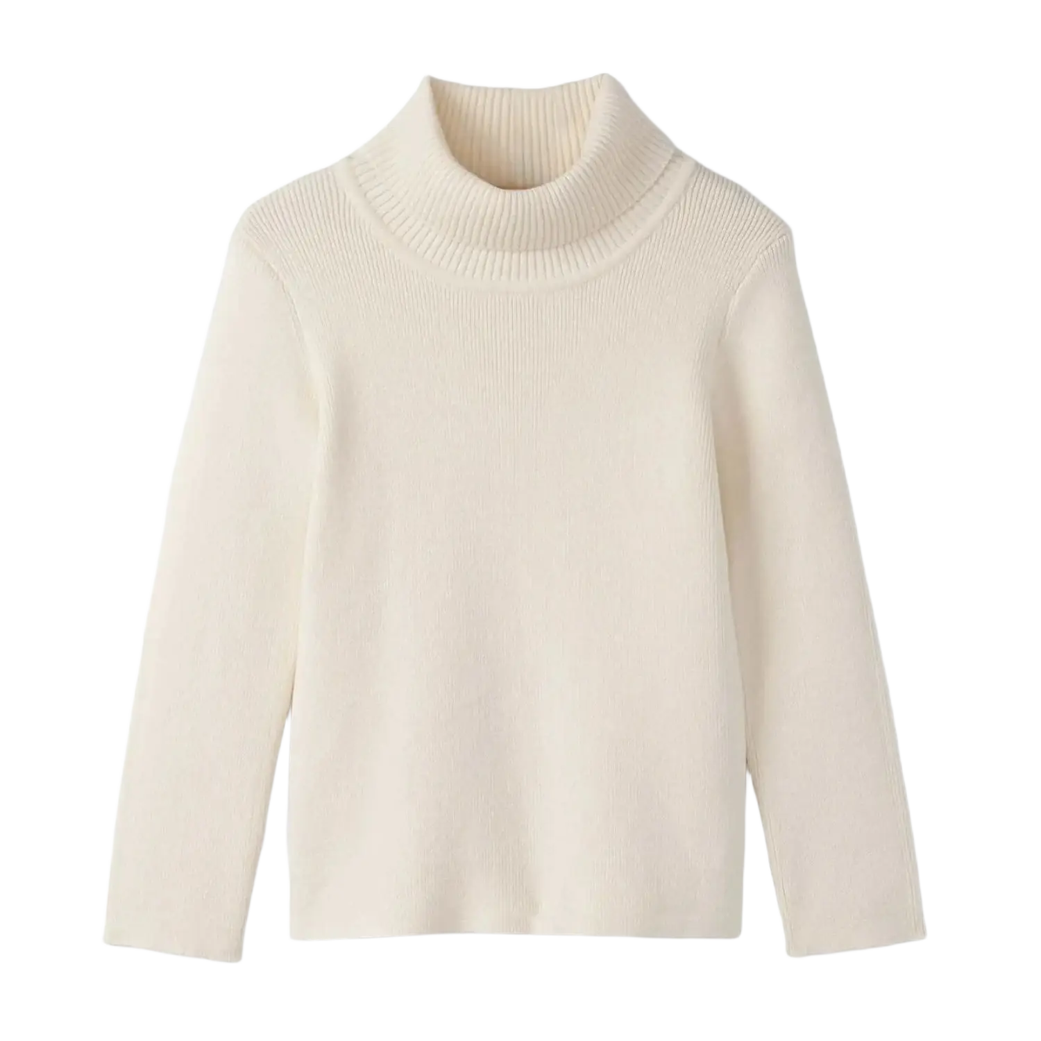 Hatley Girl's Cream Turtleneck, front view