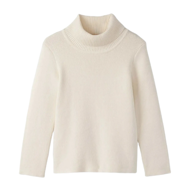Hatley Girl's Cream Turtleneck, front view